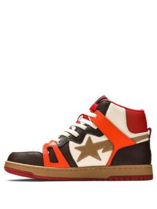 A Bathing Ape Bape Sta 93 Hi Red Orange Light Sand - 2