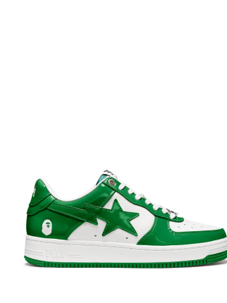 Bathing Ape Bape Sta Patent Leather Green White - 1