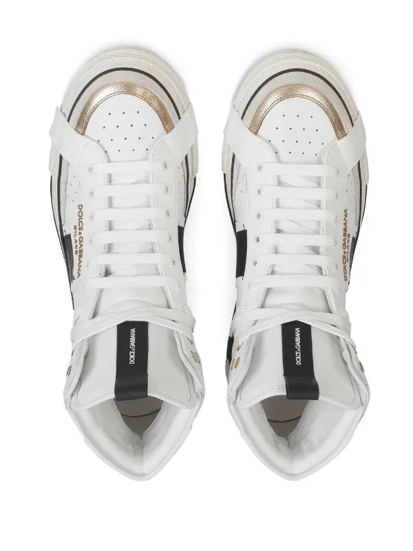 Dolc_e Gabbana D G Men Calfskin 2 Zero Custom High Top Sneakers - 2