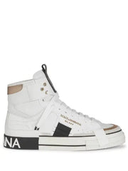 Dolce Gabbana Custom 2 Zer0 Panelled High Top White Black - 1