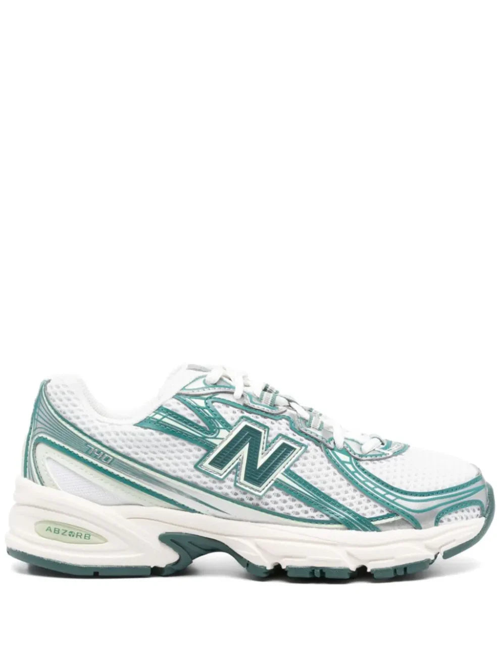 New Balancee 740 Trainers White Marsh Green Casual Shoes - 1