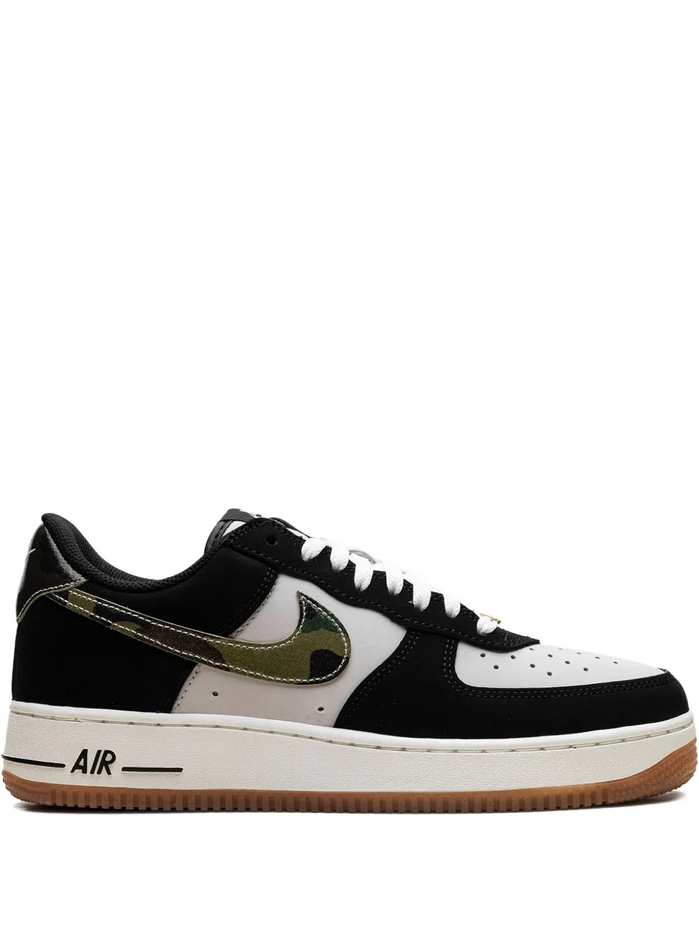 Nikee AirForce 1 Low Black Patent Camo Swoosh 337 - 1