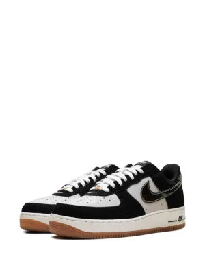 Nikee AirForce 1 Low Black Patent Camo Swoosh 337 - 2