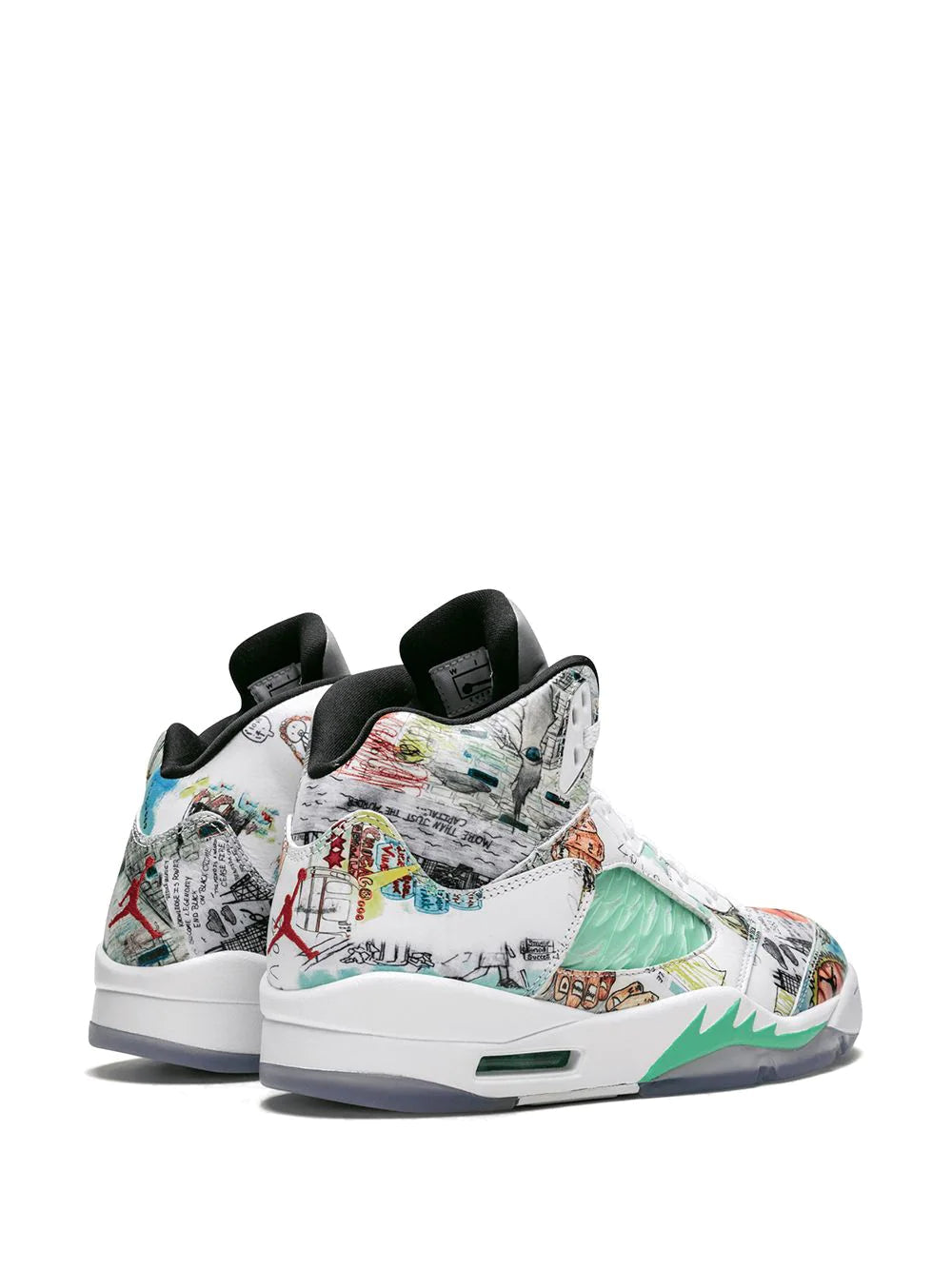 Nikee Jordan Retro 5 Wings Glow in Dark Reflective Basketball Sneakers - 3