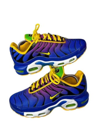Nikee airmax plus tn flamingo gold purple black gym running shoes trainers - 2
