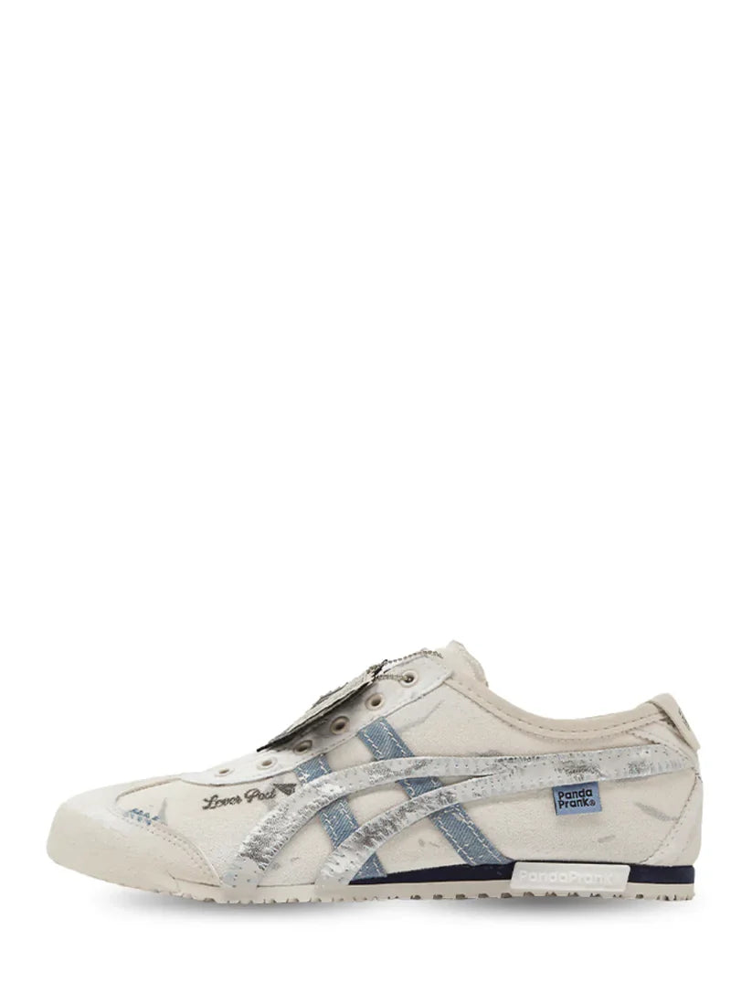 Onitsuk_a tiger panda prank white silver slip on - 2