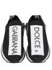 Dolce Gabbana Black White Slip On Sorrento Sneakers