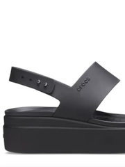 crocss Black Brooklyn Low Wedge Sandals