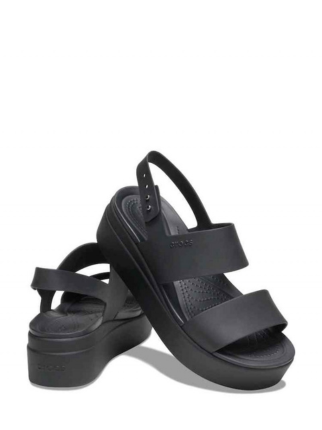 crocss Black Brooklyn Low Wedge Sandals - 3