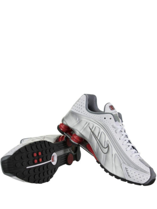 nikee Shox R4 Metallic Silver Comet Red - 4