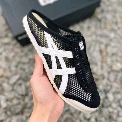Onitsukaa Tiger Mexico 66 Sabot Half Cut Black White