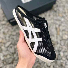 Onitsukaa Tiger Mexico 66 Sabot Half Cut Black White
