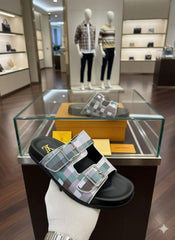 _louis_vuitton_trainer mule green multi checks sandal for men