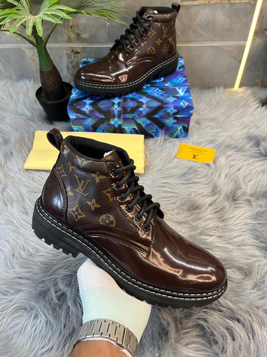 LOUISS VUITTON LV SHINE LEATHER BROWN LONG SALE