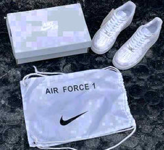 Nikee Airforce 1 White Pure Leather Heavy Quality 940