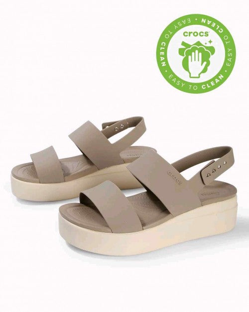 Crocss brooklyn slingback low wedge sandals