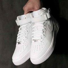 Nikee airforce long mid LEATHER WHITE