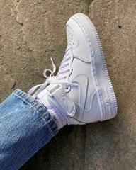 Nikee airforce long mid LEATHER WHITE