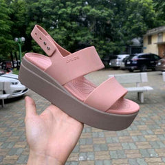 crocss Brooklyn Womens Wedge Sandals pink