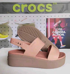 crocss Brooklyn Womens Wedge Sandals pink