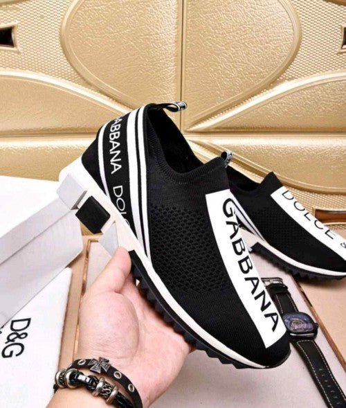 Dolcee & Gabbanaa Black White Slip on Sorrennto 5001