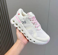 Wmn On Running Cloud Runner Shoes White Pink Sporty Elegant