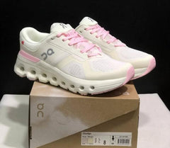 Wmn On Running Cloud Runner Shoes White Pink Sporty Elegant
