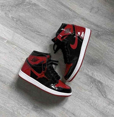 Nikee Air Jordan Retro 1 Bred Patent Semi UA