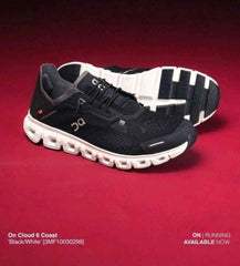 On Cloud 6 Coast Black White