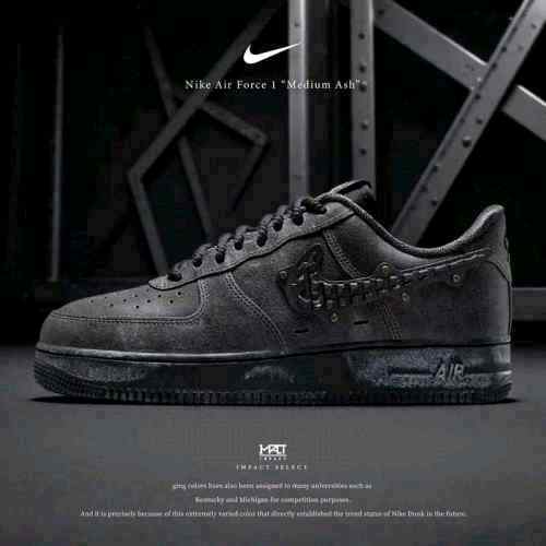 Nikee AirForce 1 Low Medium Ash Black 439