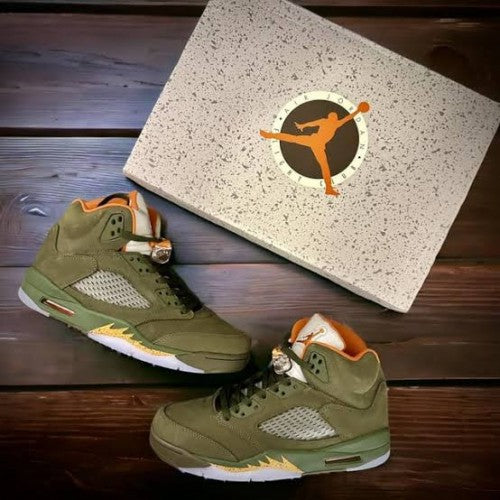 AIR JORDAN RETRO 5 OLIVE GREEN SALE