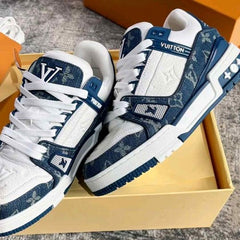 Louiss Vuitton Trainer Denim Blue With All Accessories 929