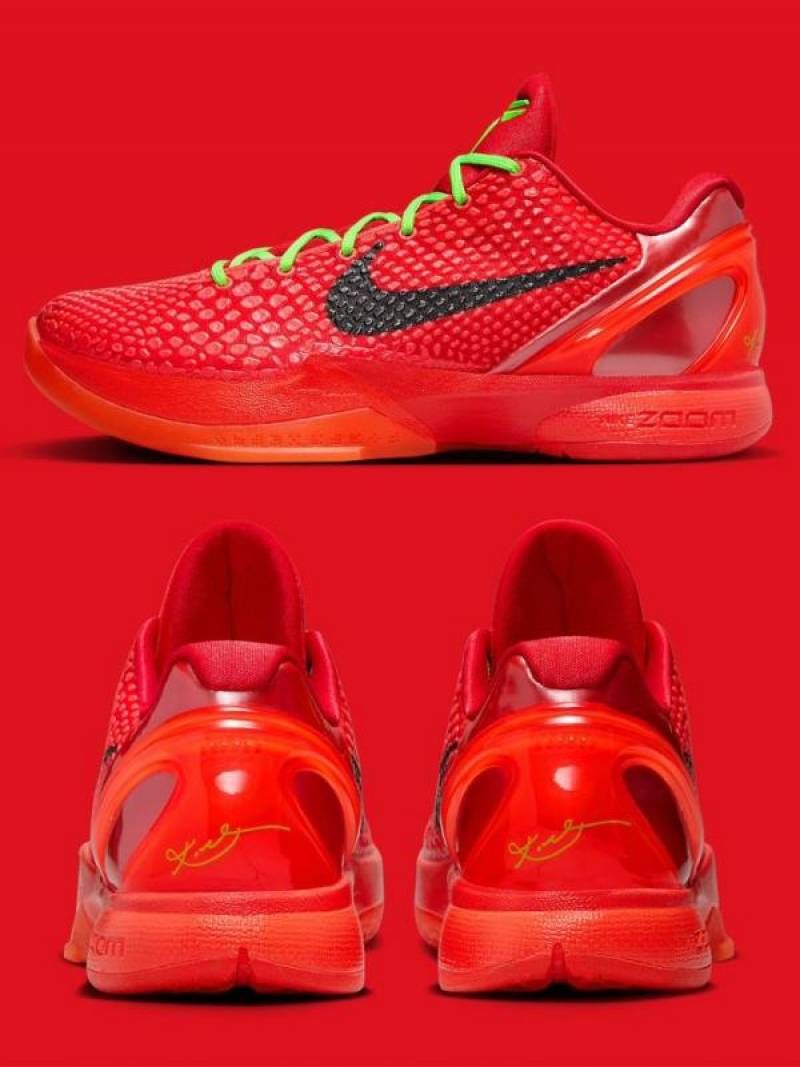 Nik Zoom Red Kobe 6 Protro Reverse Grinch