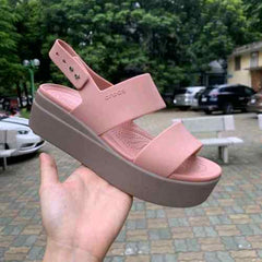 Crocss Brooklyn Womens Wedge Sandals pink