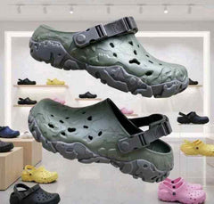 croccss all terrain altas army green clogs