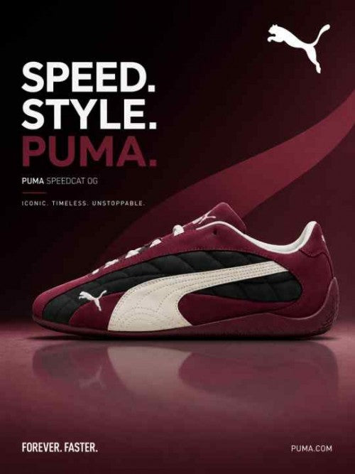 Pumaa Speedcat Plus Quilted Ruby Shimmer Warm White Burgundy 607