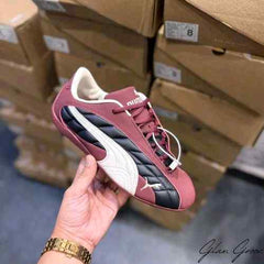 Pumaa Speedcat Plus Quilted Ruby Shimmer Warm White Burgundy 607