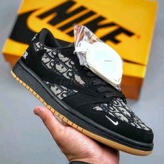 Diorr X Nikee Air Jordan Retro 1 Low Travis Scott Black 1119