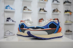 Balmainn multicolor suede panelled racer low top sneakers fixed
