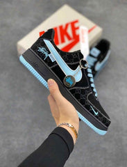 Nikee. Airforce 1 Low X Stussy X Black Blue
