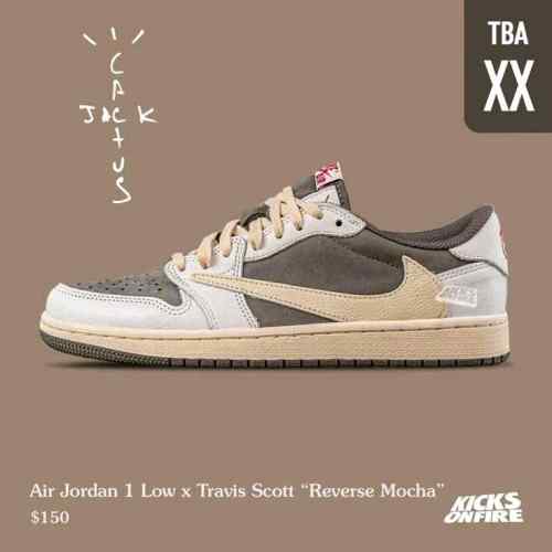 Nikee Air jordann retro 1 travis scott low reverse mocha