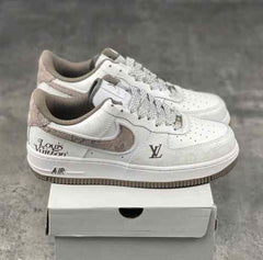 nikee airforce 1 low x louiss vuitton white brown