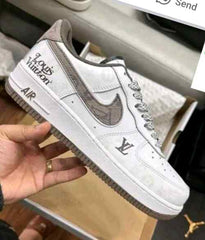 nikee airforce 1 low x louiss vuitton white brown