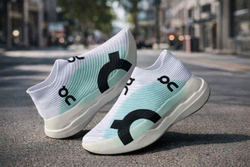 On Cloudboom Strike LS White and Mint Green 5052