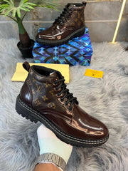 LOUISS VUITTON LV SHINE LEATHER BROWN LONG SALE