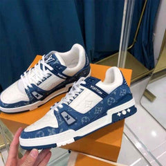 louiss vouittion trainer blue sneakers