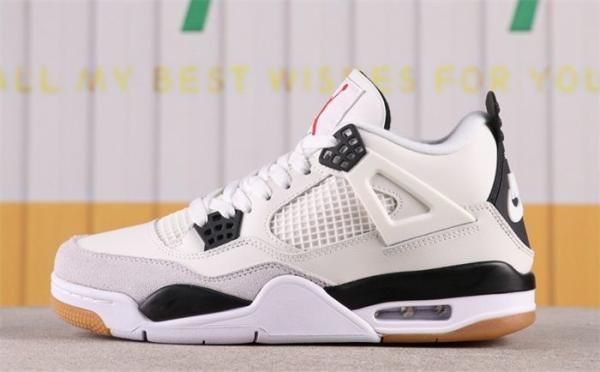 Air Jordan Retro 4 Sb White Black Semi Ua