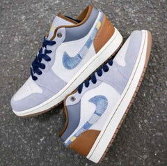 Air Jordan 1 Low SE Phantom Repaired Denim Swoosh