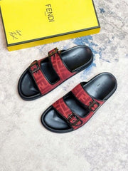 UA_FENDI_ROMA SLIDE RED BLACK WITH CARRY BAG