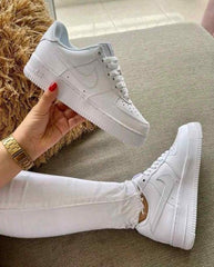 Nikee Airforce 1 White Pure Leather Ua Quality womens 1075